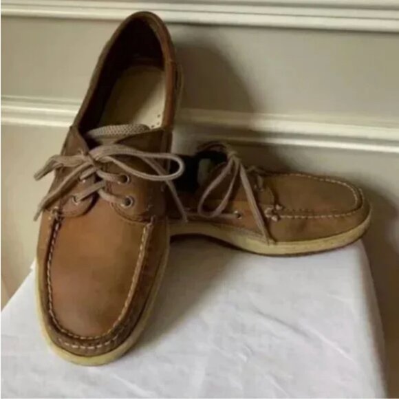 Sperry Men's Tan Billfish 3-Eye Leather Boat Shoe Size 9 - Picture 2 of 7